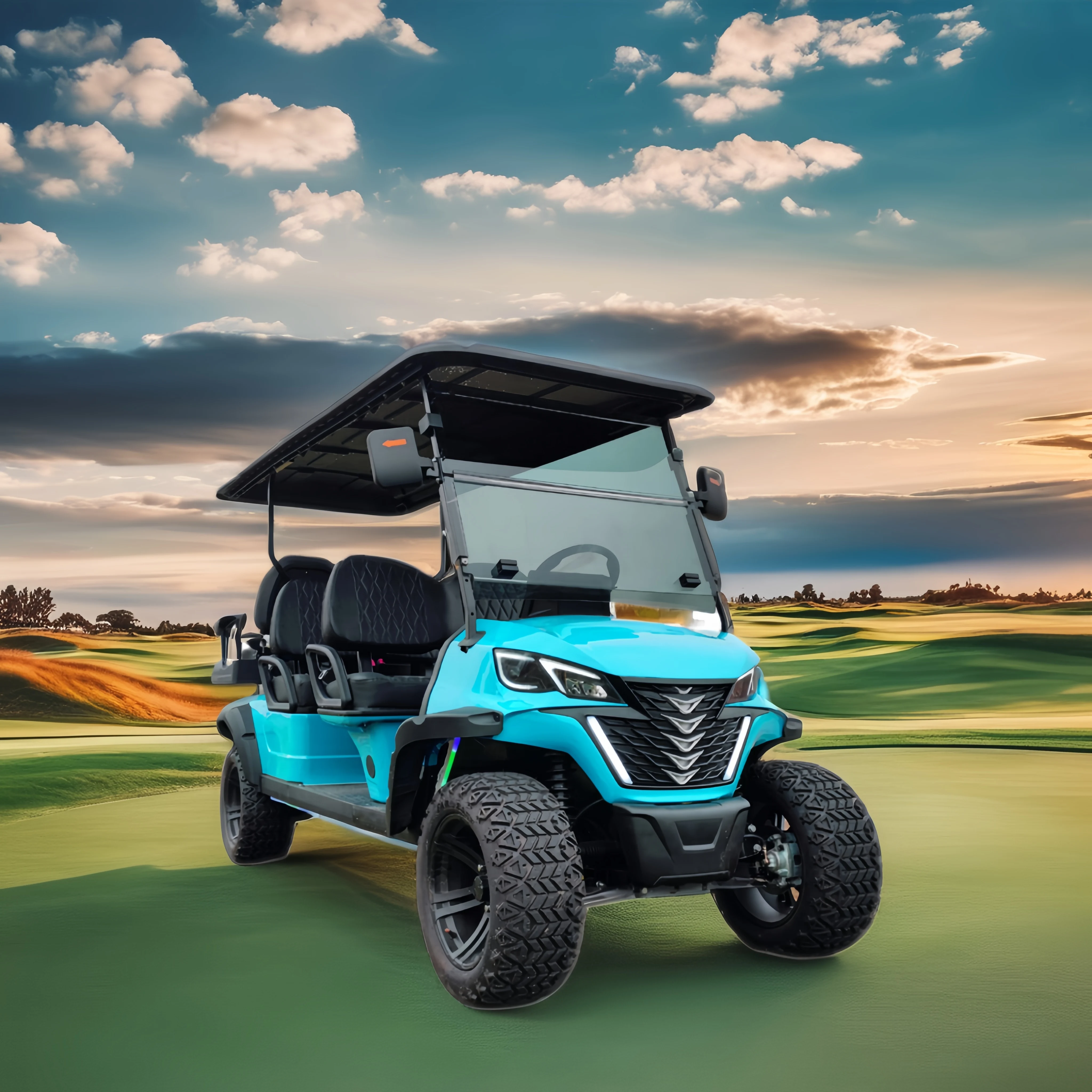 Custom 72v golf cart electric lithium gas golf cart 4 seater gasoline sightseeing golf cart