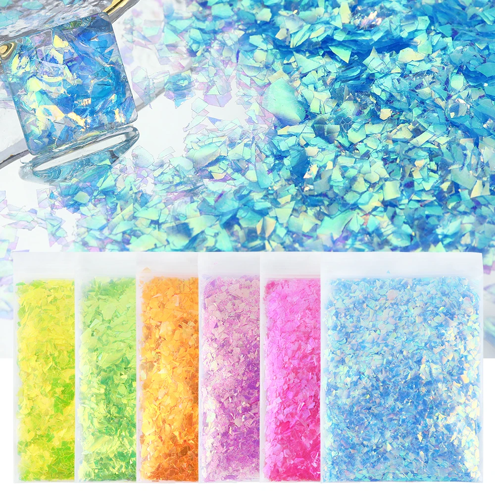 10 g Resin Filling Irregular Glitter Flakes For Epoxy Resin Fillers Fantasy Color Large Fragments Summer Jewelry Making Supplies