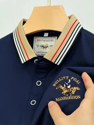 Luxury Brand Exquisite Embroidery Men's 2024 Summer New Short Sleeved Cotton Polo Shirt Business Casual Comfortable T-Shirt Top