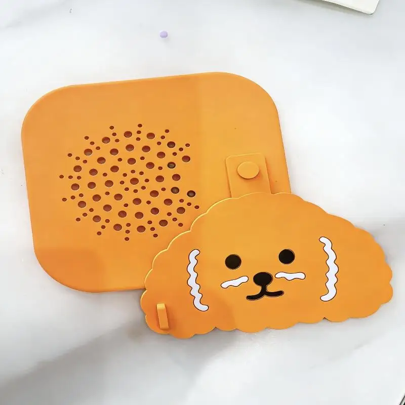 ~Cute Cartoon Dog Silicone Floor Drain Cover, Odor‑Proof Anti‑Insect Drain Stopper Mat, Waterproof Sewer Deodorizer For Bathroo