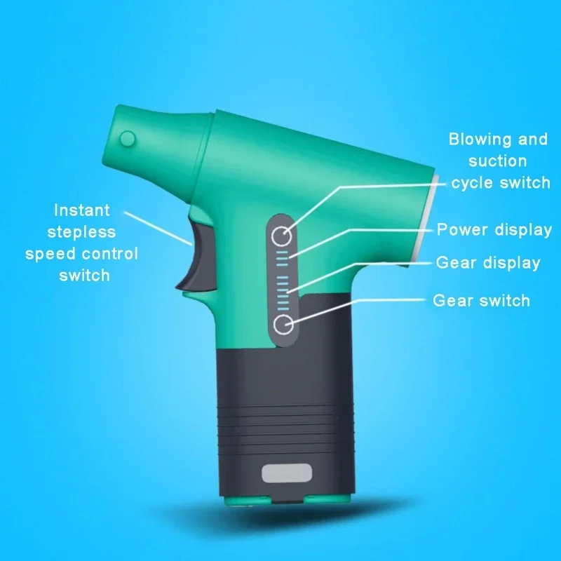 Brushless Jet Fan 120000RPM High Power Turbofan Dust Blower Compressed Air Duster 3 Speed Handheld Blowing-suction Air Blower