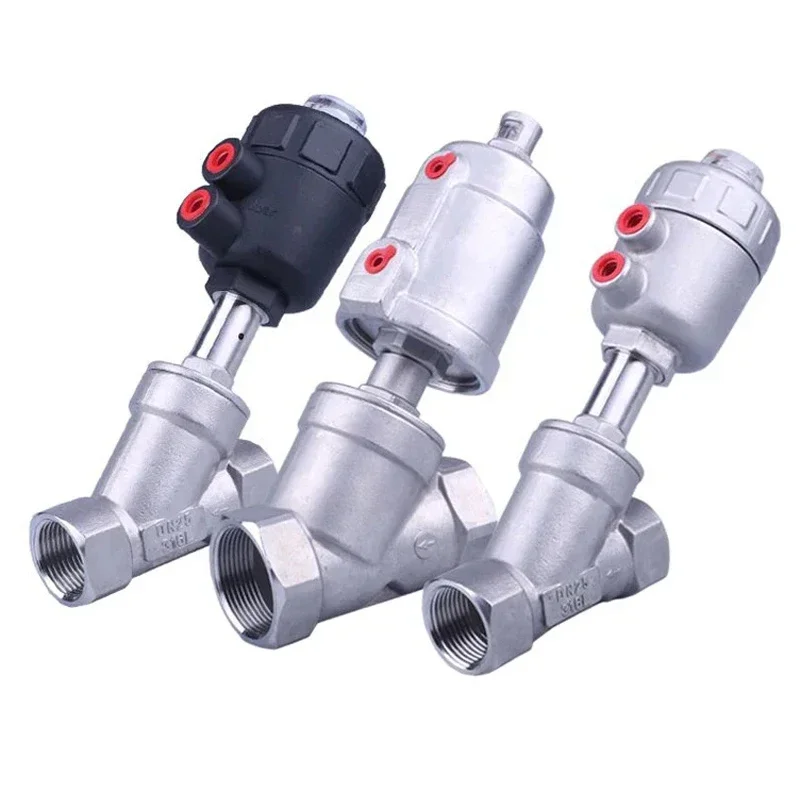DN Series High Temperature And Corrosion Resistant Steam Pneumatic Valve Y Type Internal Thread Angle Seat Valve.