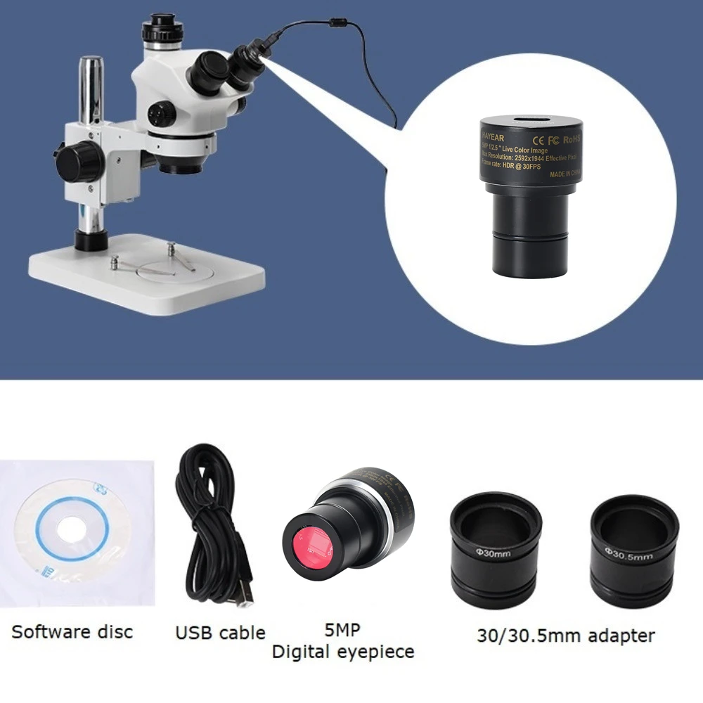 5MP 2K USB Sony IMX CMOS Electronic Digital Eyepiece Industrial Microscope Camera for Biological Microscope PCB Phone Reparing