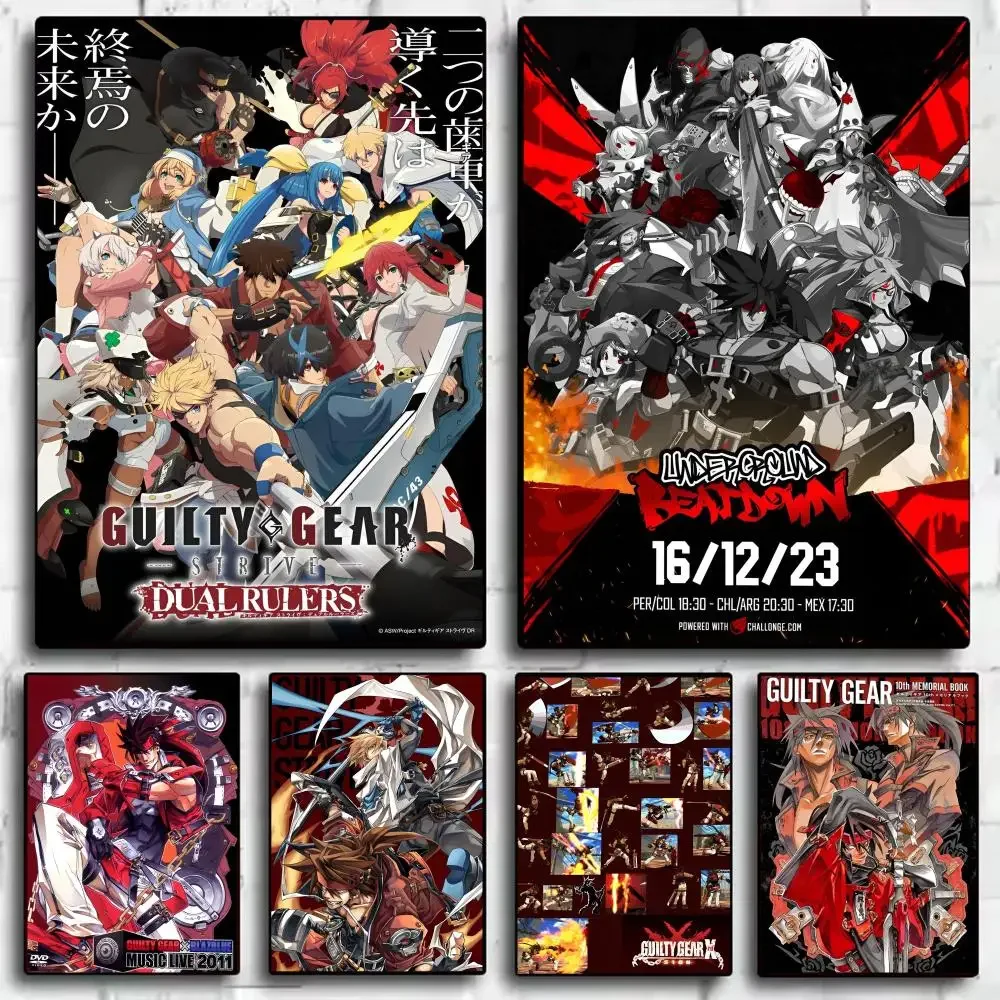 G-Guilty Gear Anime Poster Stickers HD Waterproof Painting Wall Art For Bedroom Living Room Home Decor Decoration Gift