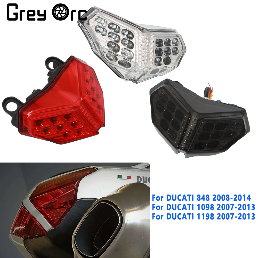 Motorcycle LED Taillights For Ducati Superbike 848 2008-2014 Streetfighter 1098 1198 2007-2013 Brake Turn Signal Integration