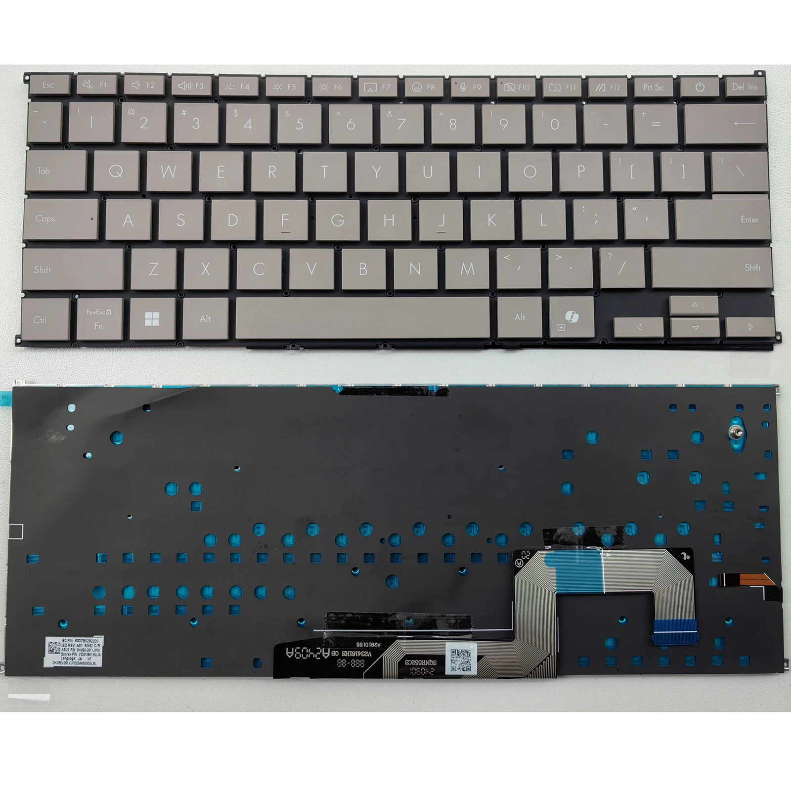 Laptop Keyboard for ASUS Zenbook A14 UX3407 AI US Backlit Brown