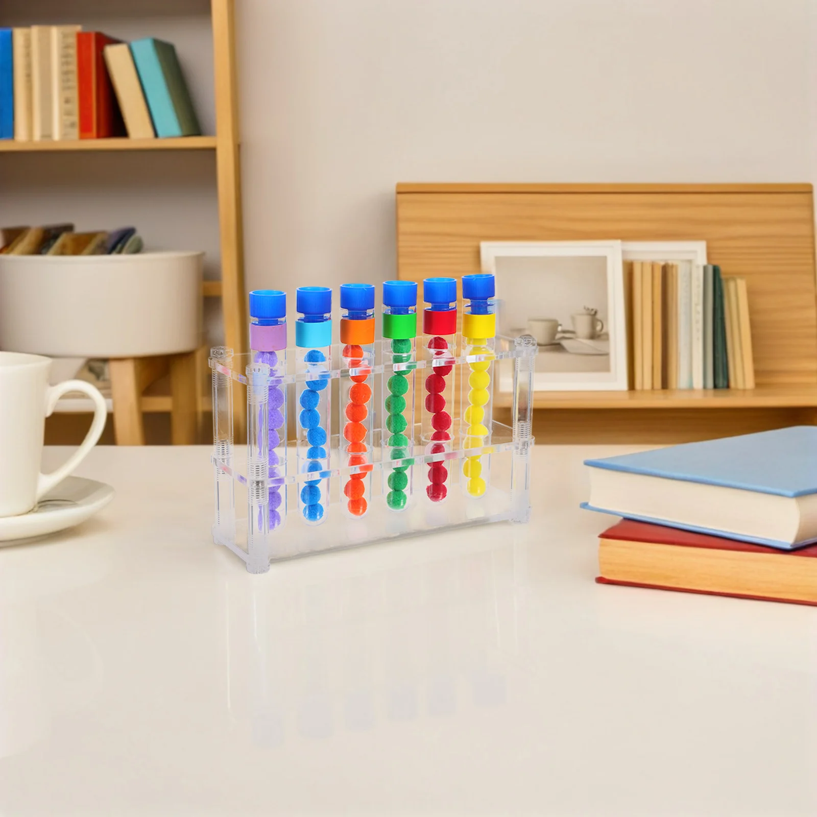 Zestaw Montessori do nauki sortowania kolorów i liczenia, kolorowe probówki, pompony, narzędzia do zbierania, wczesna edukacja, rozwój umiejętności motorycznych