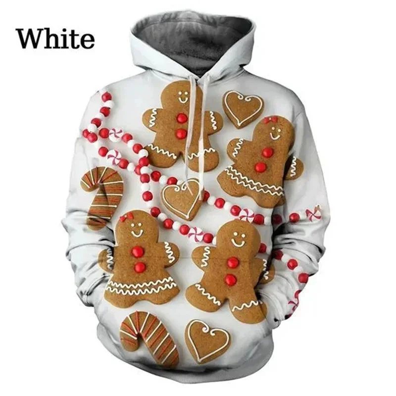 Cute Gingerbread Man Graphic Sweatshirts 3D Merry Christmas Printied Hoodies For Men Funny Xmas Women Gifts Pullovers Y2k Tops