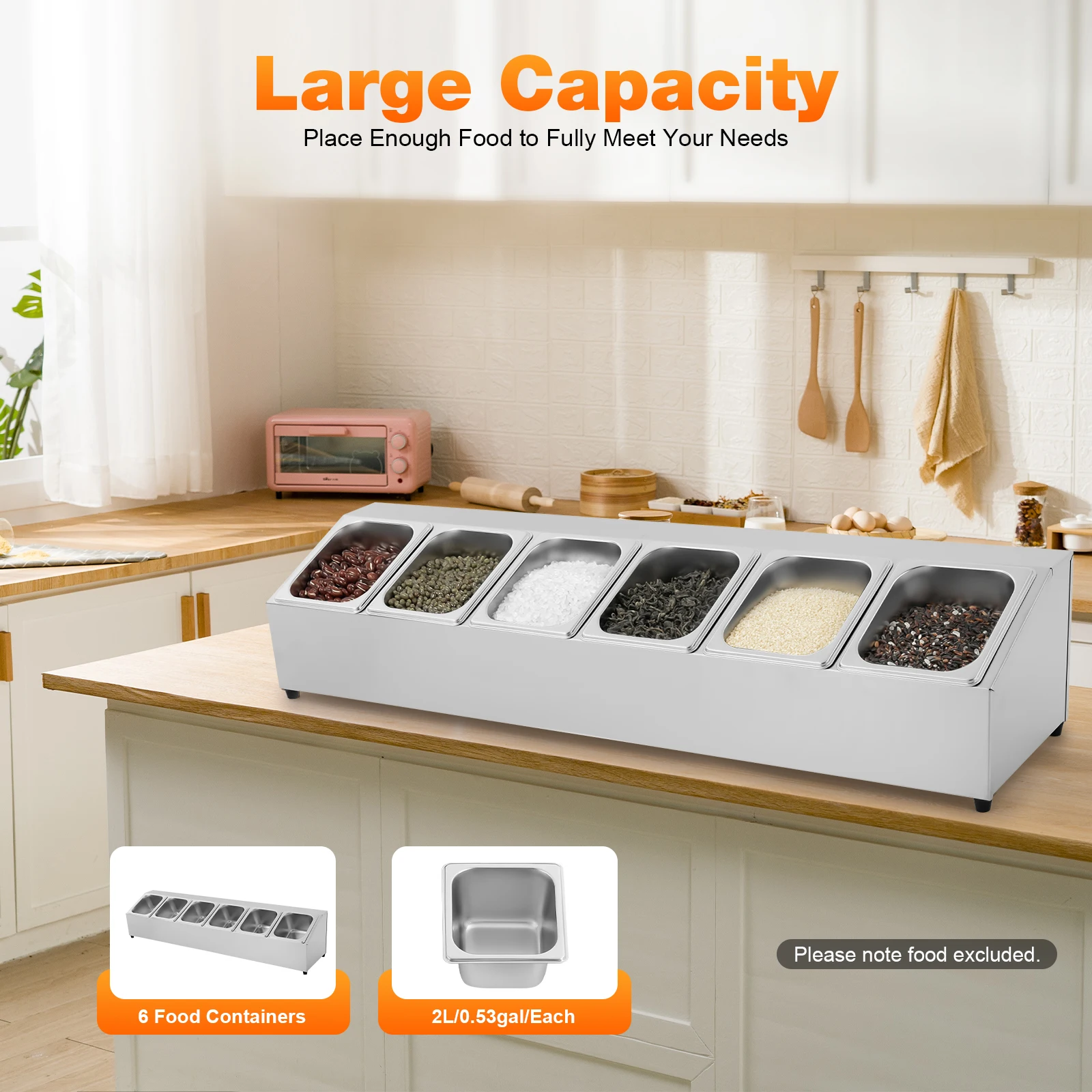 Picture 5: NEWEST 6 Grids w/Lid,Stainless Steel Ingredient Box, Side Container,Bar Container for Gastro&Kitchen,Container,Pizza Accessories