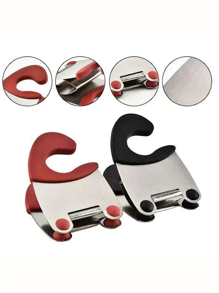 Kitchenware Support Rack Stainless Steel Pot Side Spoon Holder Silicone Anti-Slip Multifunctional Kitchen Utensil Rest Clip