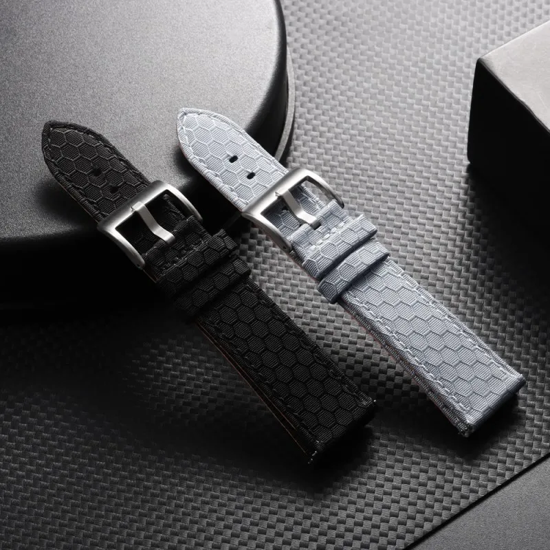 

20mm 22mm Quick Release Hexagonal Nylon +Leather Watch Strap for Universal Sport Waterproof Watch Band Bracelet Accessories