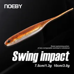 Noeby Swing Impact Soft Bait 7.5cm 1.3g 10cm 3g Fishing Lure Artificial Needle Pin Tail Silicone Baits Thread Worm Soft Lures