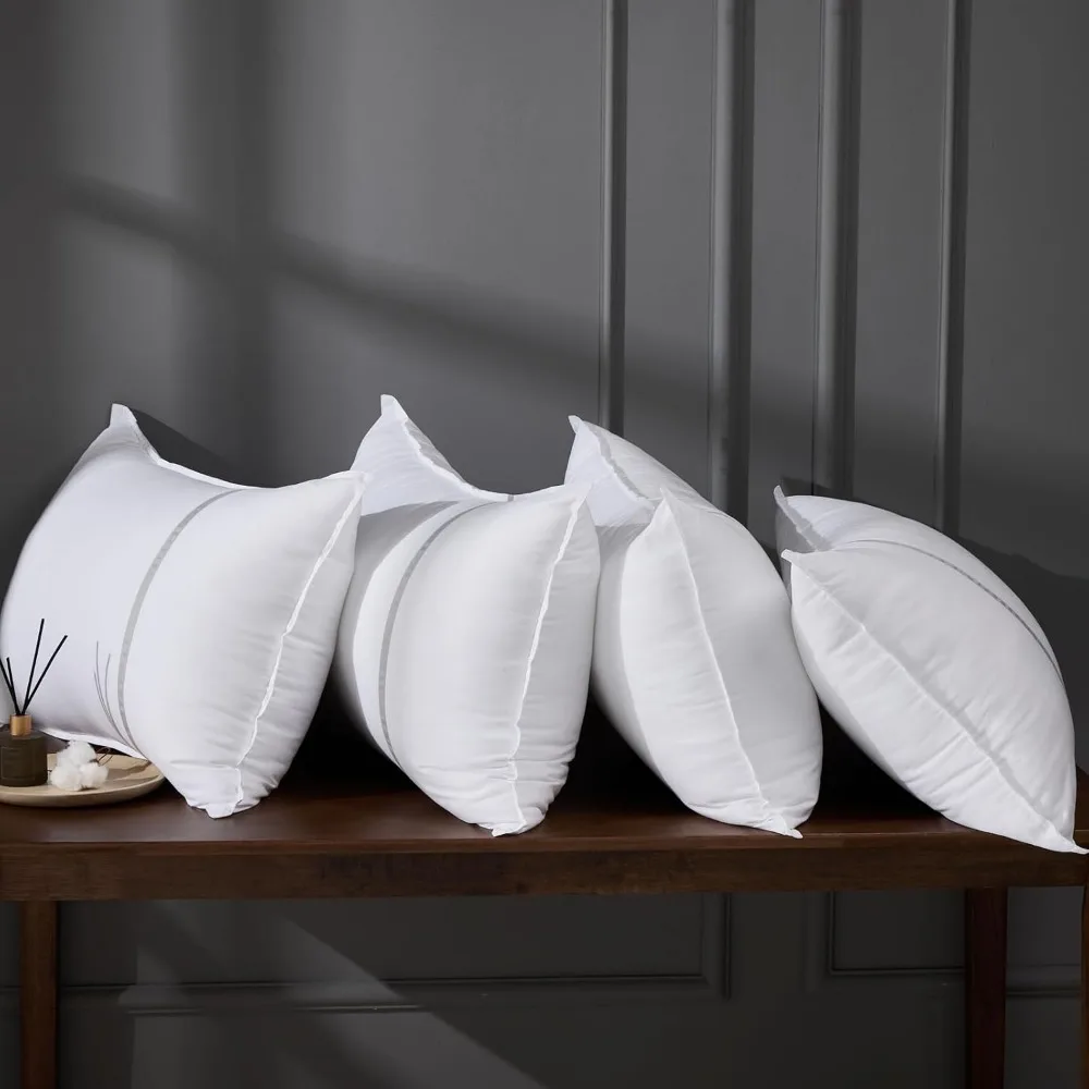 

Bed Pillows Standard Size Set of 4, Firm Hotel Pillows for Sleeping, Cooling Pillows for Side & Back Sleepers, Down Alternative