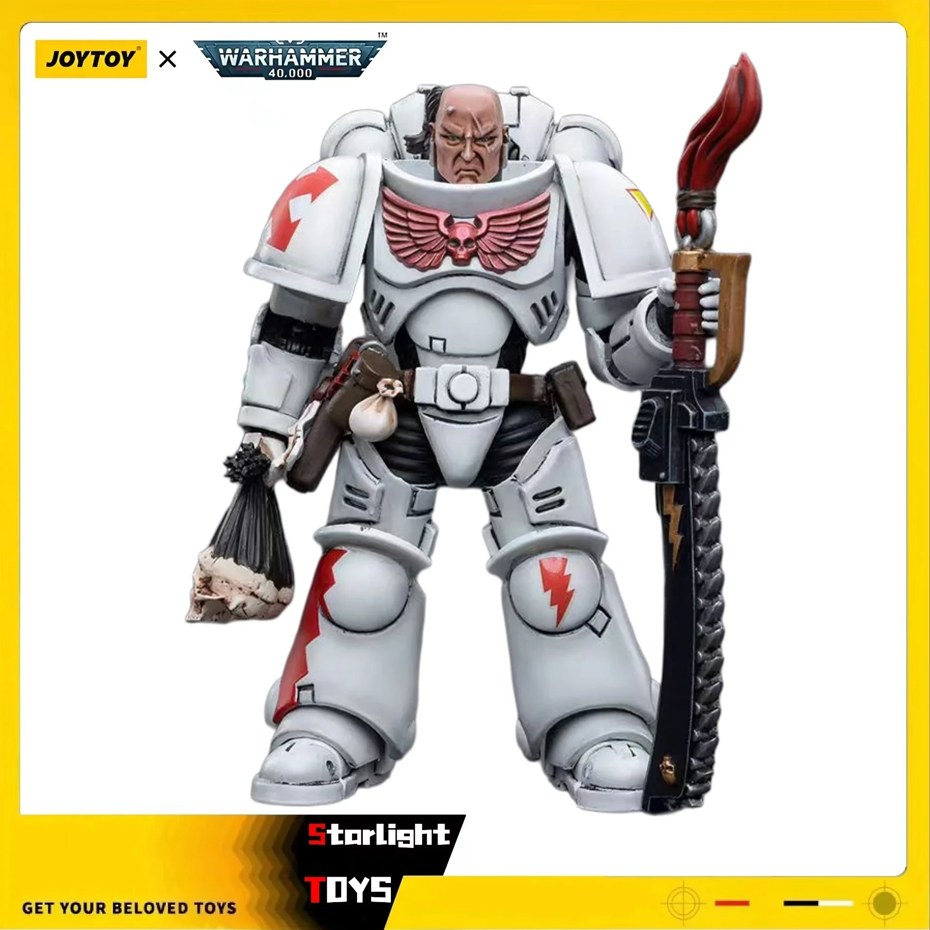 JOYTOY Warhammer 40K White Scars Assault Intercessor Sergeant Tsendbaatar Model Toy Gifts 1/18 Action Figure