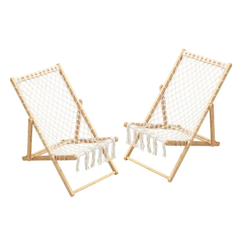 Set of Two Handwoven Rope Patio Chairs