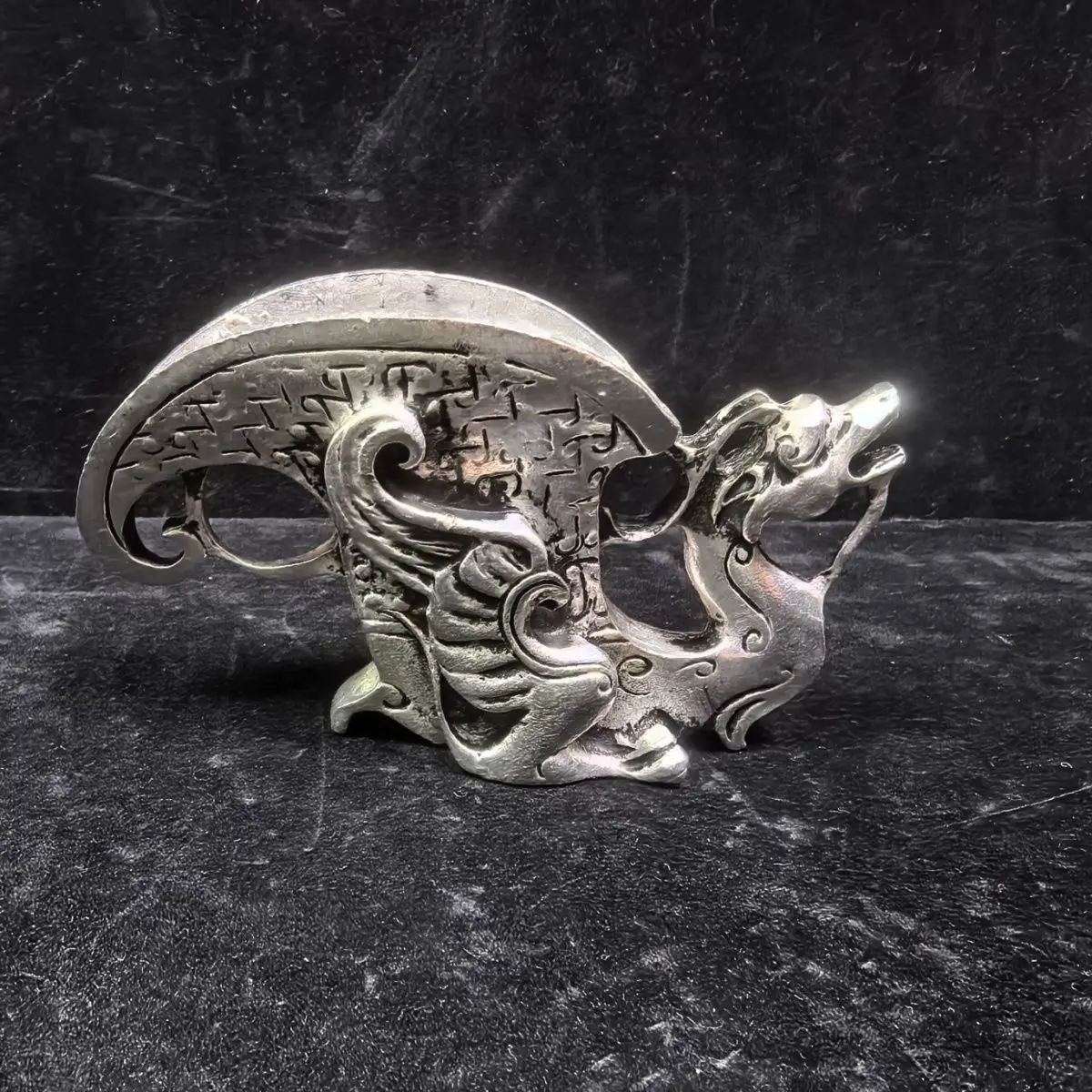 Pure copper silver-plated antique phoenix cup