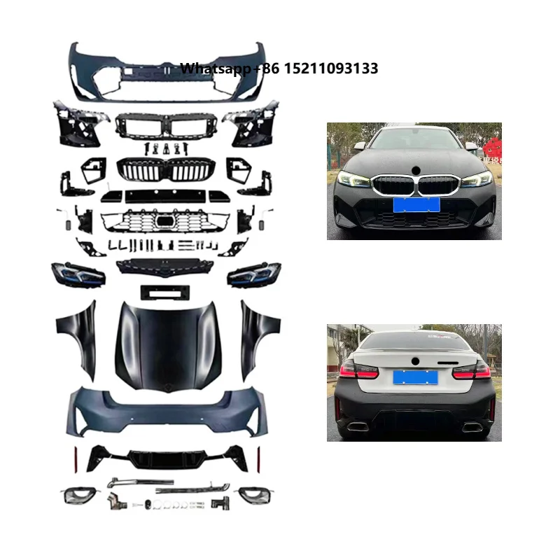 2013-2019 F30 Car Modification Upgrade 2023 G20 MT Front Bumper Engine Hood Fender Mudguard Rear Bumper Body Kit