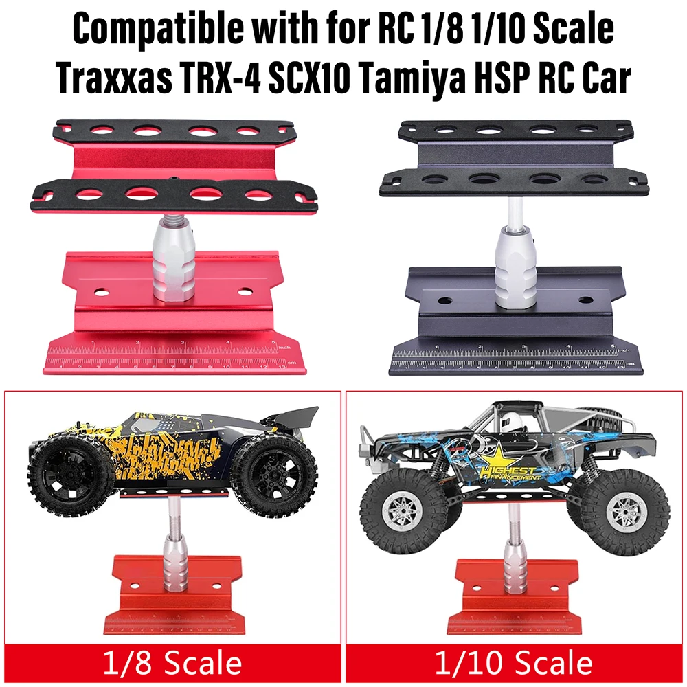 9IMOD RC Car Work Stand Metal Repair Workstation 360°Rotation Adjustable Height with Magnetic Tray For 1:8 1:10 RC Model Car