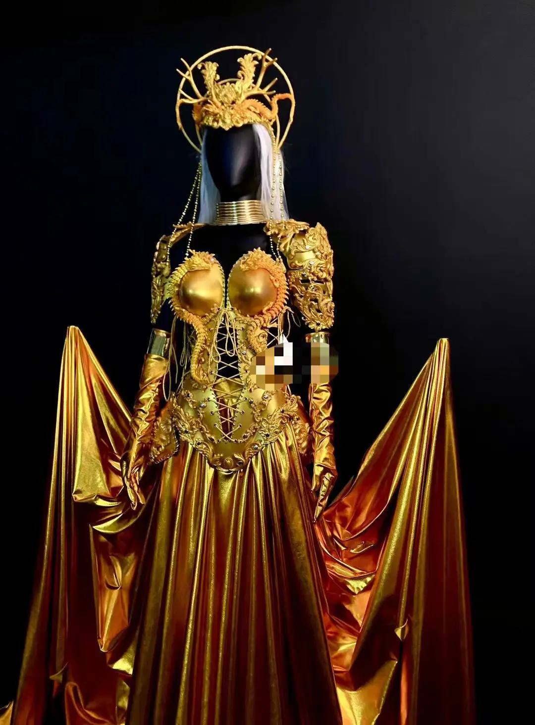 Gold Armor Luxury gala outfit  Party Drag Queen Outfit Stage Singer Performance Costume Future Show Costumes