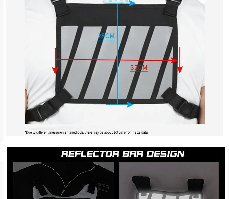 Taktische Brusttasche für Herren, Outdoor-Gym-Weste, reflektierende Sicherheitstasche, wasserdichte Brusttasche, multifunktionale Herren-Handytasche, lässige Sporttasche – Detail 4
