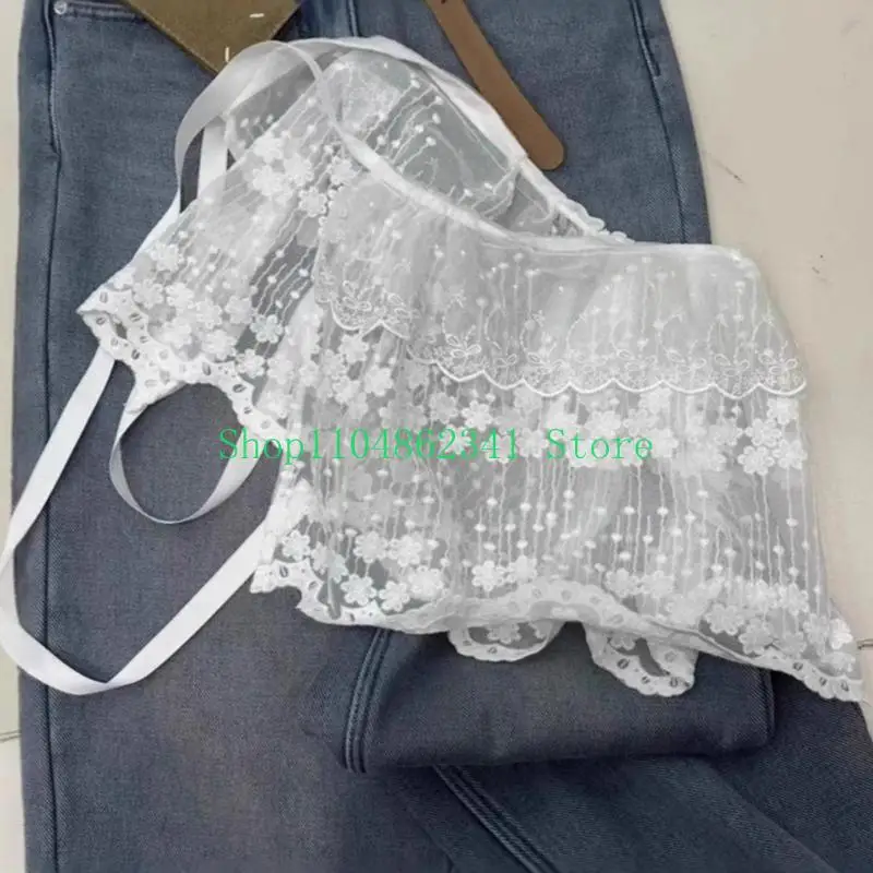 5ASD Ruffle кружевная рубашка для женщин Регулируемая наловая ложь