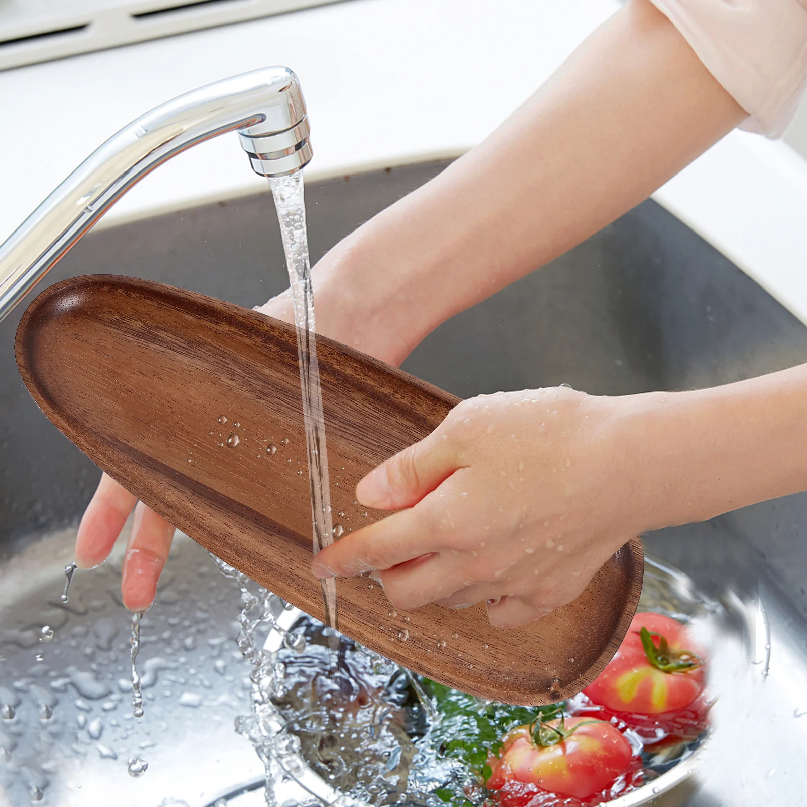 

Acacia Wood Natural Rustic Serving Tray For Food Fruit Bread Snack Dessert Party Wedding Home Use Wooden Tray