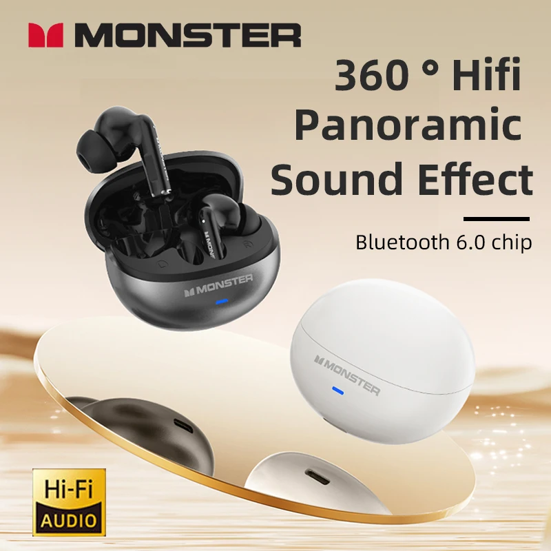 Monster MQT39 Gaming Earphone Ture Wireless Bluetooth 6.0 Headphones Low Latency Noise Reduction Earbuds Headset With Mic New - Image 2
