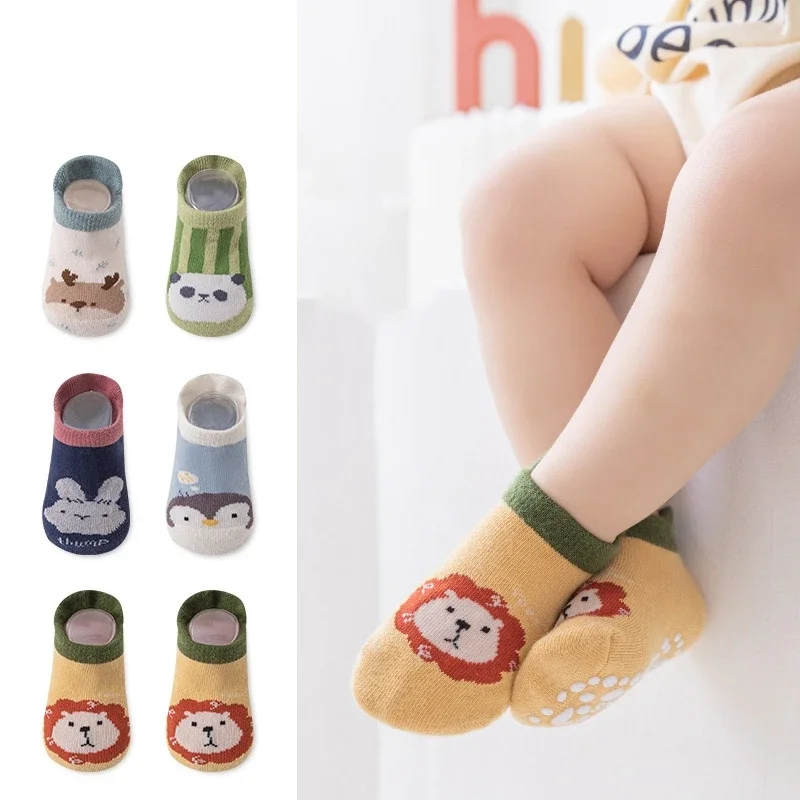 Children Girls Boys School Cotton Ankle Socks Baby Home Trampoline Short Socks Kids Toddler Cute Floor Sport Non-slip Socks