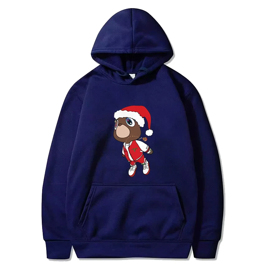 Kanye West Graduation Bear Christmas Hoodie Men Women Hip Hop Pullover Streetwear Fleece Unisex Long sleeve Hooded Sweatshirt