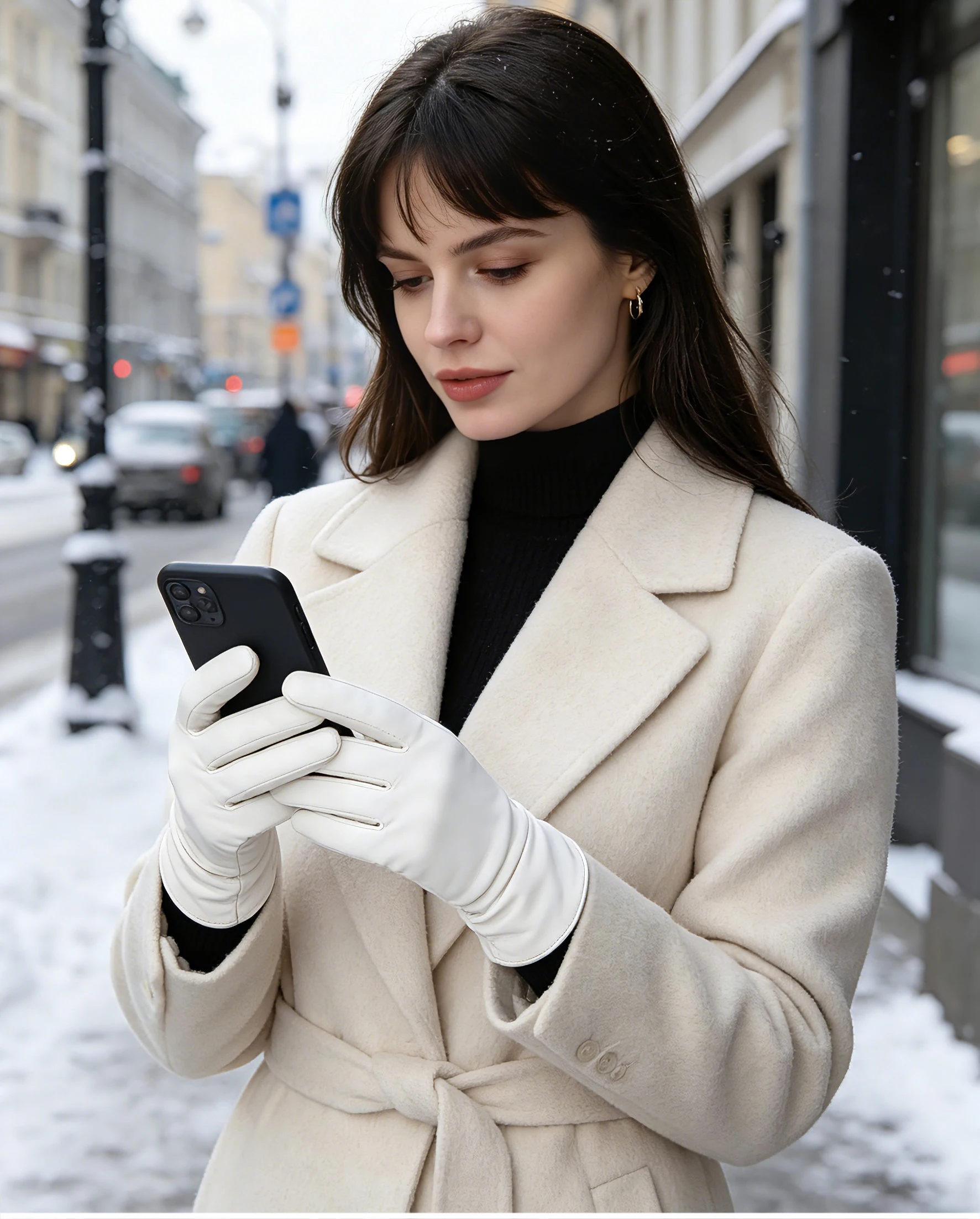 Simple Women's Gloves Winter Warm Plus Velvet Short Thin Touch Screen Gloves Driving Color Women's Leather Gloves High Quality
