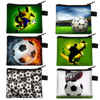 Footbally Soccerly Print Coin Purse Women Men Wallet Boys Girls Change Money Bag Key and Card Holder Bags Mini Bag Wallet Sac