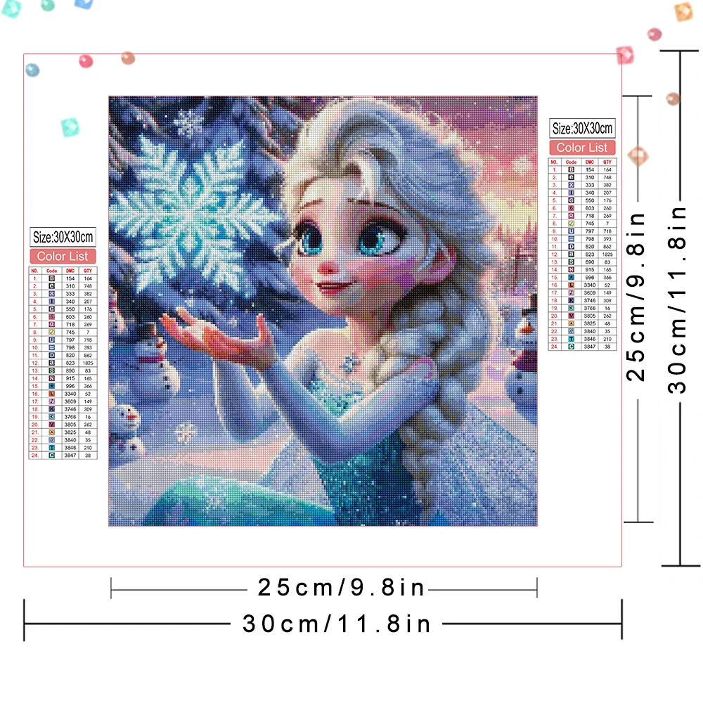 Disney-pintura de diamante 5d Diy, princesa Elsa, taladro redondo cuadrado completo, mosaico de diamantes, Hobby de Frozen, Kit creativo, decoración de vida
