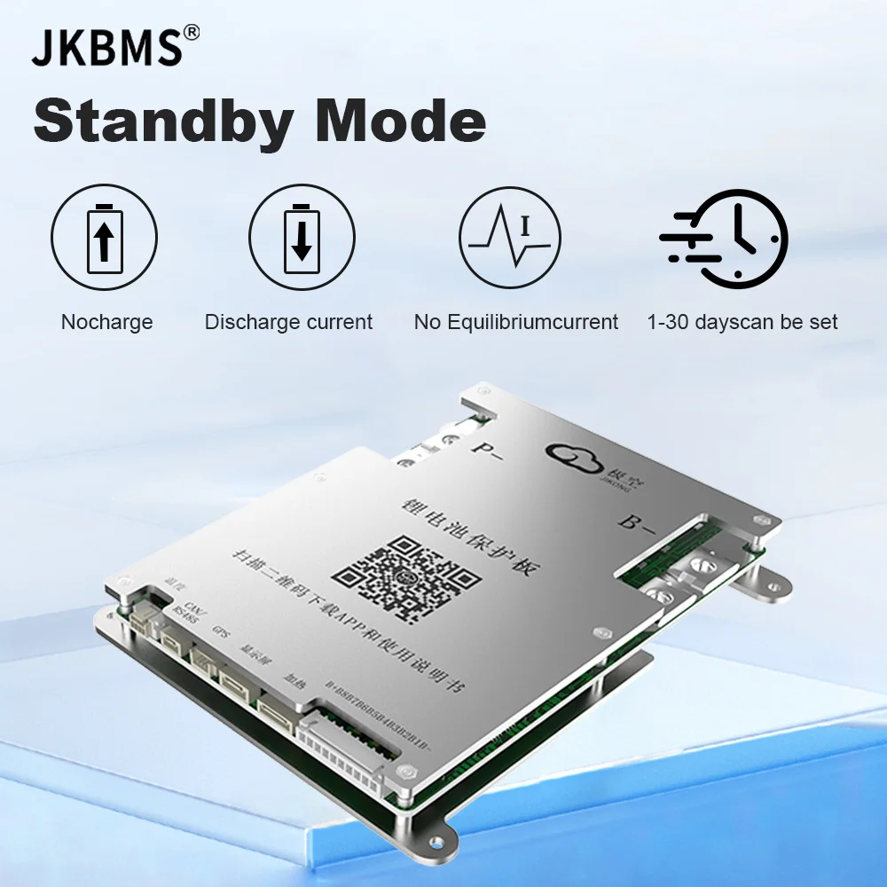 JKBMS B1A8S10P สมาร์ท BMS 100A 4S 5S 6S 7S 8S 12V 24V แบตเตอรี่ 1A ACTIVE BALANCE lifepo4 Li-Ion LTO BMS CANBUS ความร้อน