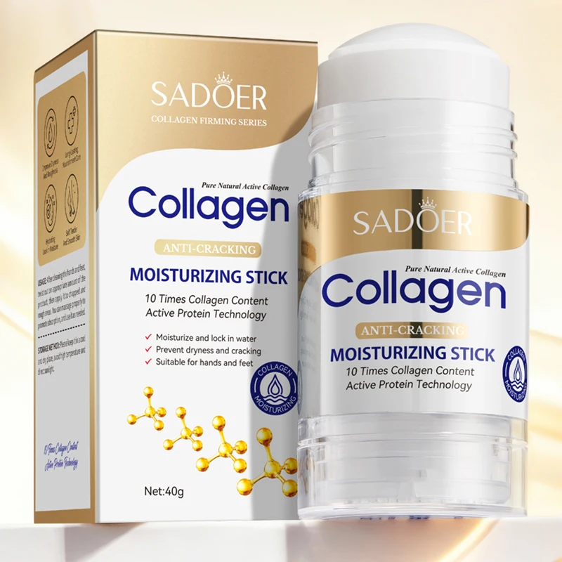 Image of SADOER Kollagen Hand- & Fußcreme-Stick Feuchtigkeitsspendend Anti-Rissbildung Aufhellend Anti-Falten Anti-Aging Handpflege-Produkte