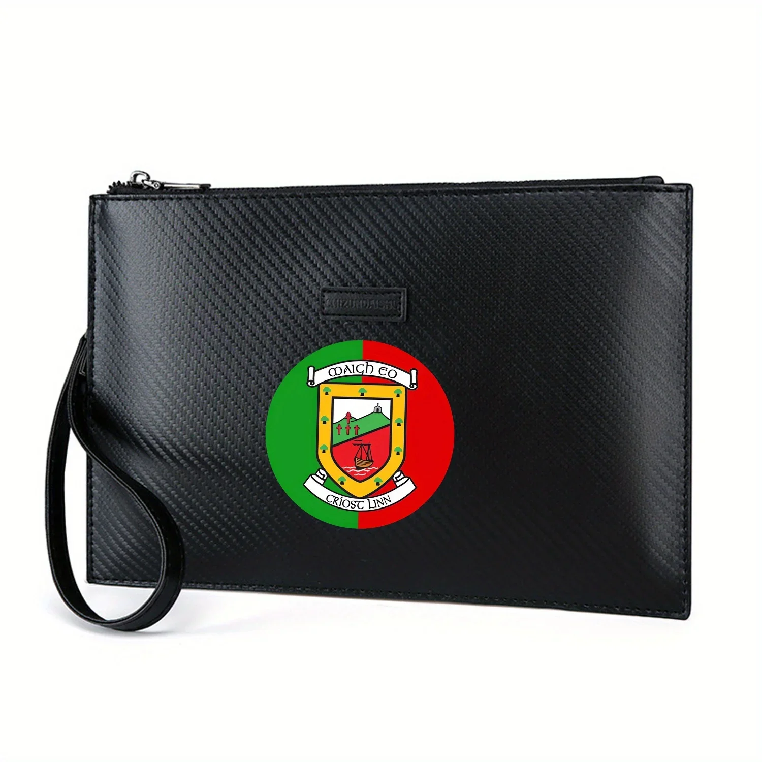 

Coat Of Arms With Ship,crosses,trees. Men's Handbag Elegant Printed PU Fashionable And Practical For Everyday Carry
