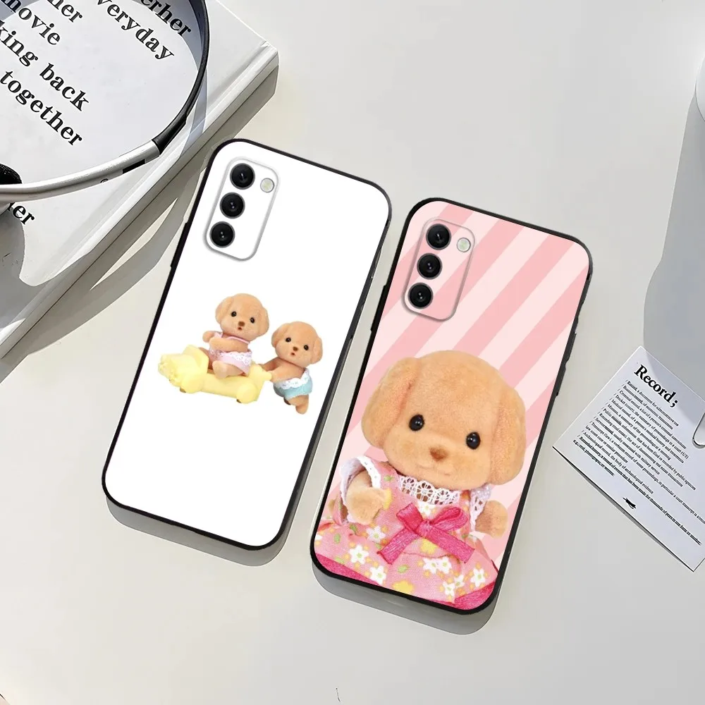 Sylvanian Cute P-Poodle Phone Case For Samsung Galaxy A13,A21s,A22,A31,A32,A52,A53,A71,A80,A91 Soft Black Shell