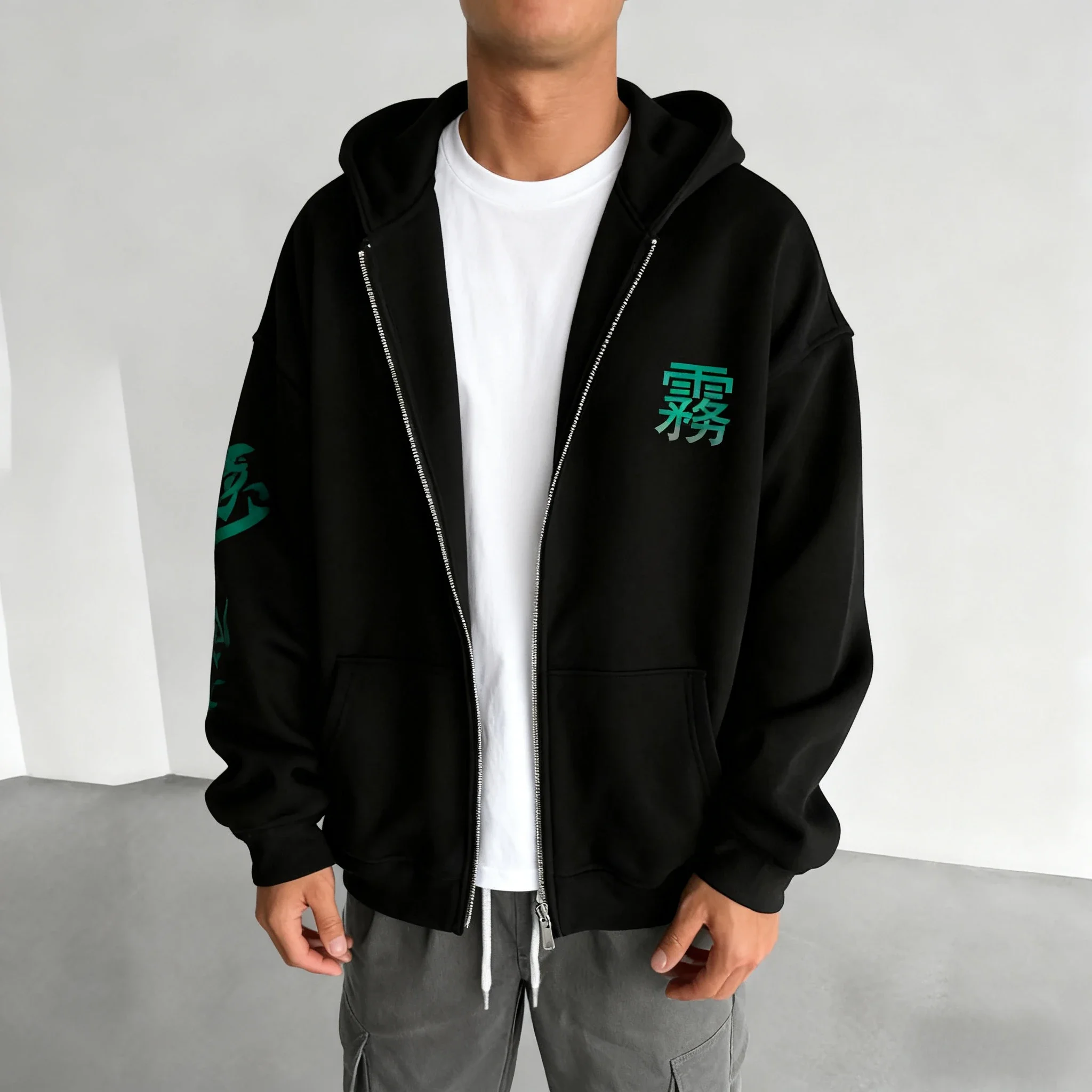 شيطان القاتل أنيمي الرجال والنساء قلنسوة بسحاب الخريف/الشتاء Tokitou Muichirou مطبوعة سترة رياضية غير رسمية #2