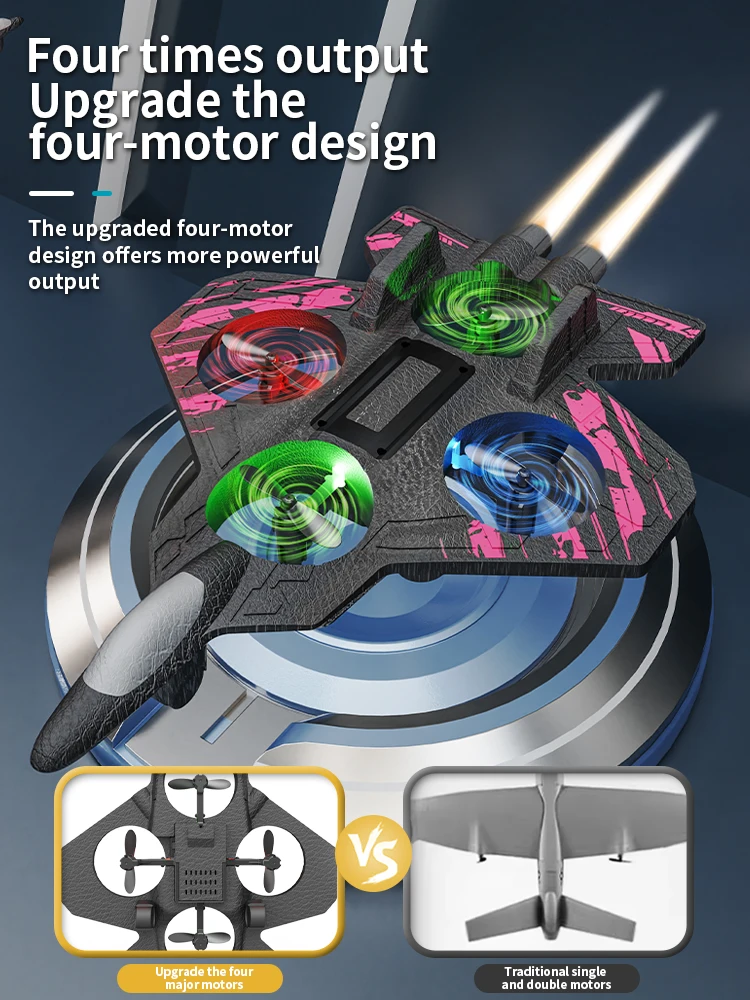 رغوة طائرة RC مقاتلة 2.4G التحكم عن بعد حيلة 360 ° طائرة رغوية EPP طائرة دوارة مع ألعاب LED للأطفال #2