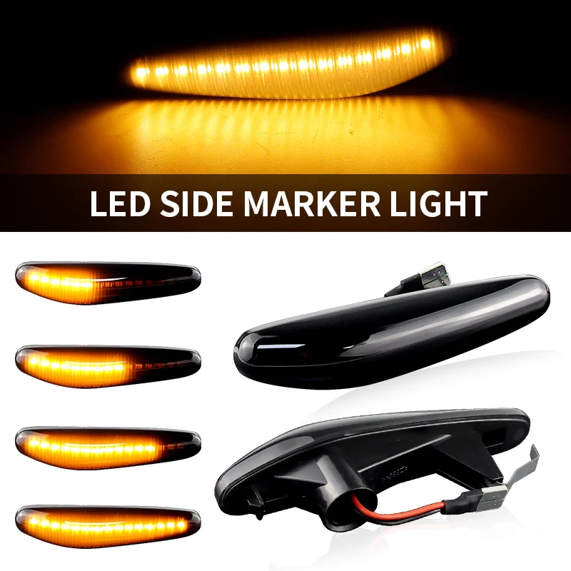 2/10PC For Alfa-Romeo 166 1998-2005 2006 2007 Side Marker Light Dynamic LED Turn Signal Flashing Indicator Blinker OEM: 60597300