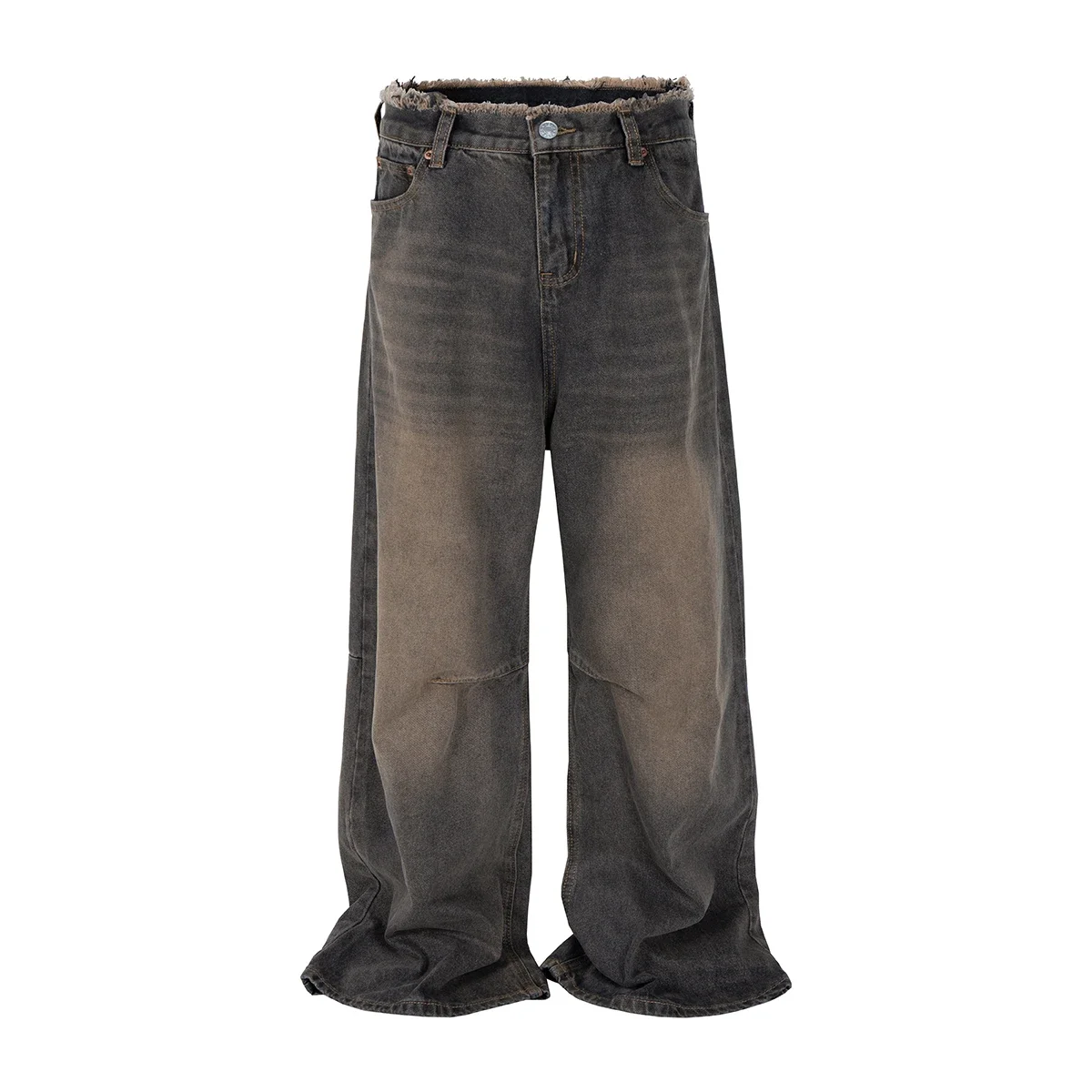

Vintage Yellowed Straight Baggy Mens Jeans Streetwear Loose Casual Denim Trousers Ropa Hombre Cotton Oversized Jean Pants