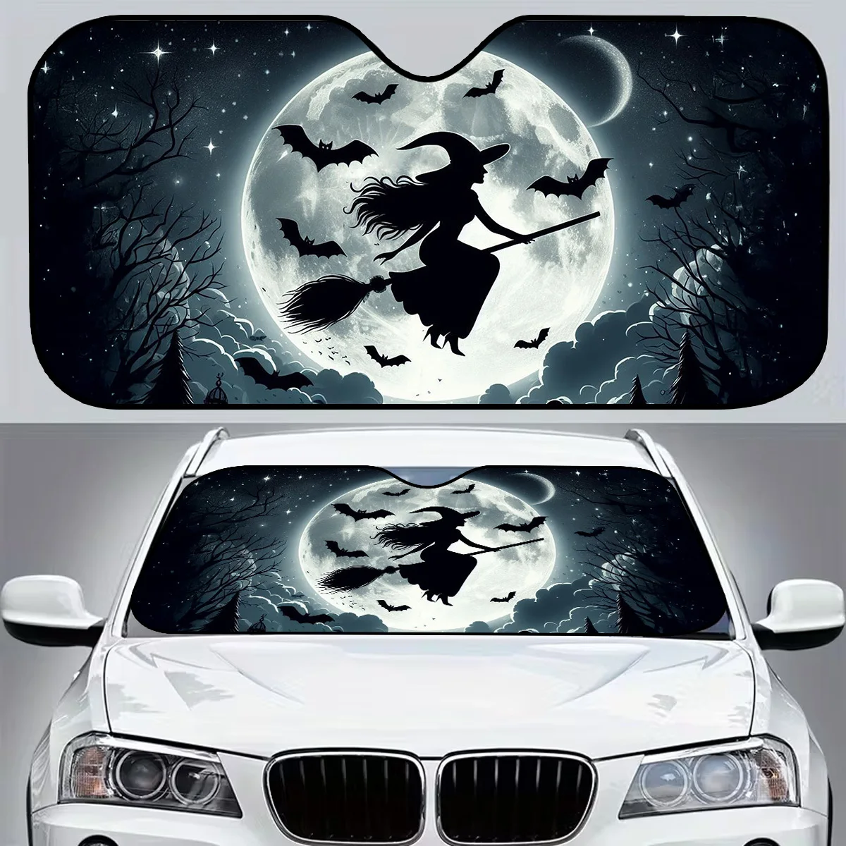 Witch Car Sunshade Foldable for Easy Storage Protective Sunshade To Keep Car Cool Convenient Suitable for Road Car Interior