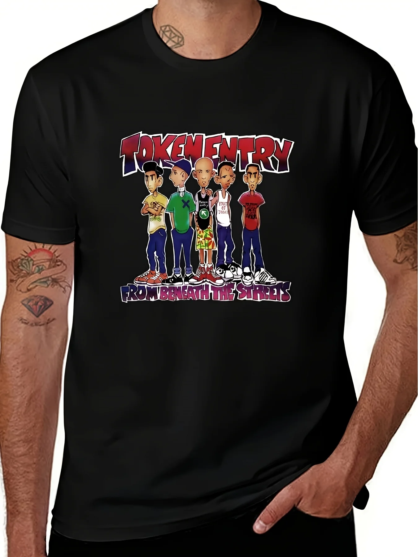 Men's Token Entry from Beneath the Streets Urban Graphic Design Unisex 100% T-Shirt, Soft, All-Season Casual Streetwear Essential, All-Match All-Season Style Wear & Perfect Gift