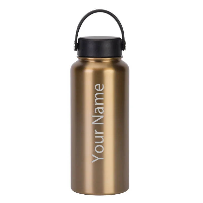 

PuraCool Custom Water Bottle 1000ml/32oz Thermos Tumbler Flask Personalized Name