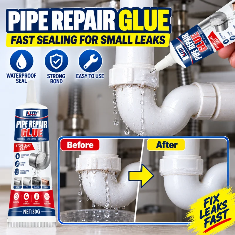 KJM Pipe Repair Glue 30G Waterproof Sealant PVC Pipe Leak Repair Adhesive Strong Bond Fast Sealing Plumbing Repair Tool