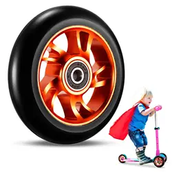 Scooter Wheels 100mm With Aluminum Alloy Hub Spacer Bush High-Elastic Alloy PU Bearings Skates Wheels Kick Scooter Accessories