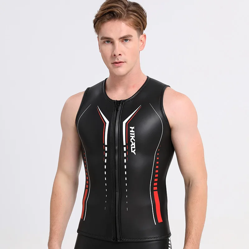 3mm Light Leather Triathlon Diving Suit CR Super Elastic Blind Seam Adhesive Split Diving Vest Warm Swimming Shorts