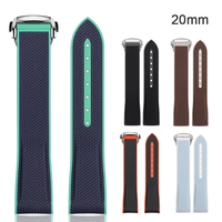Curved End Strap 20mm for Omega X Swatch Joint MoonSwatch Sport Silicone Rubber Folding Buckle Watch Band for Seamaster 300