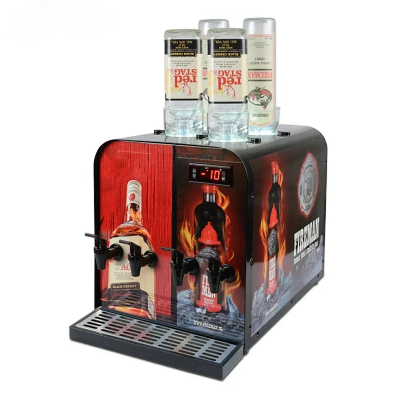 hotel chilled magic mini automatic 4 bottle tequila cold liquor shot chiller mobile multi double bar drink dispenser