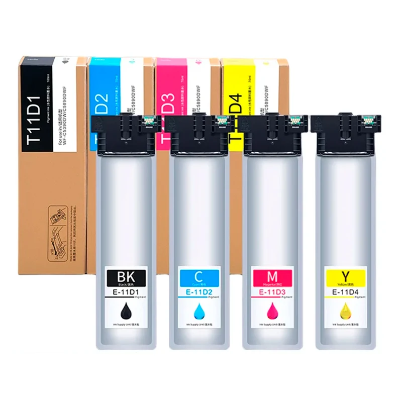T11D1 T11D2 T11D3 T11D4 Ink Cartridge for Epson WorkForce Pro WF-C5890DWF C5390DWF Printer T11D Ink Bag With Chip