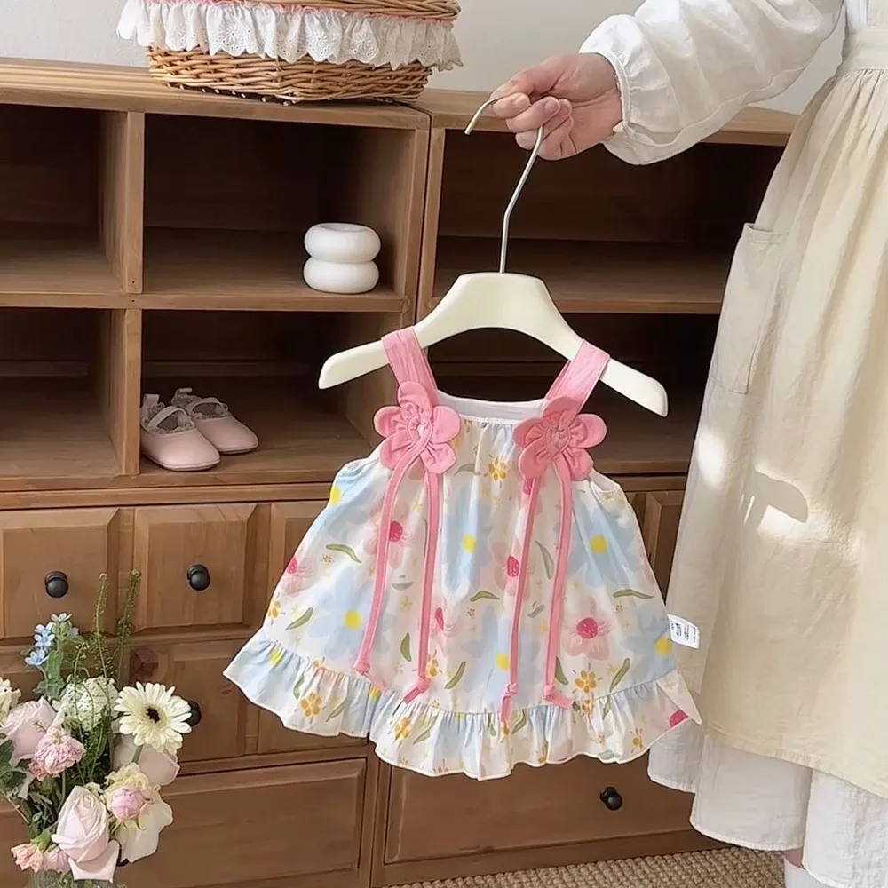 

2026 Summer Baby Girl Romper 0-2Years Newborn Princess Sleeveless Flower Dress Bodysuit Outfits Sunsuit Clothes